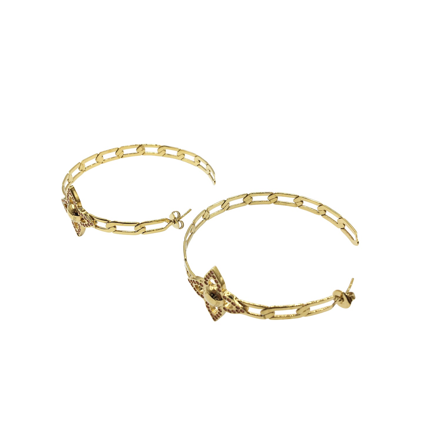 LOUIS VUITTON ルイ・ヴィトン  クレオール フラワーパワー ラインストーン  フープピアス  ゴールド  レディース ピアス
LV