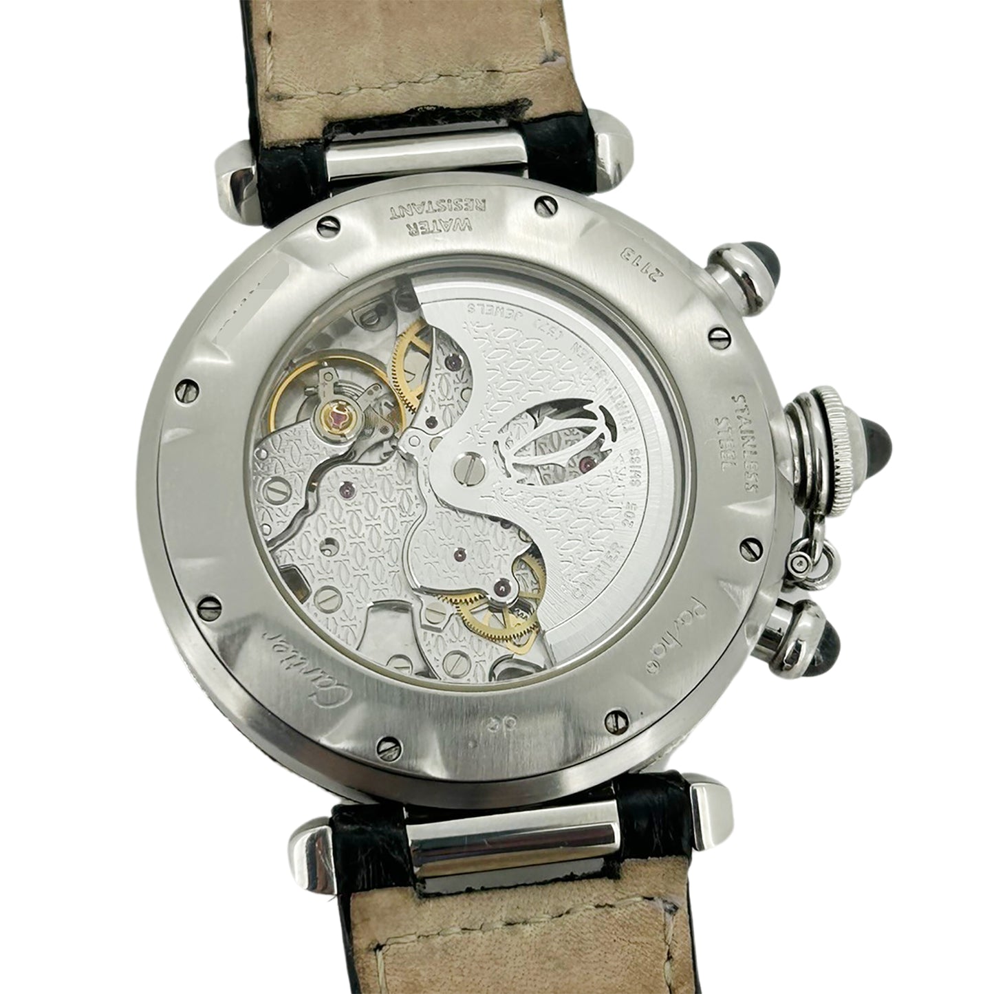 Cartier カルティエ パシャ38 クロノ N950 W3105155 プラチナベゼル メンズ 腕時計