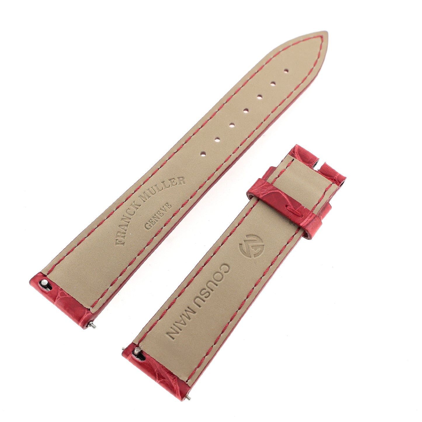 未使用 展示品 FRANCK MULLER フランクミュラー 純正 レザーベルト 5850 18mm 赤 ワンタッチ式 レッド メンズ 時計ベルト