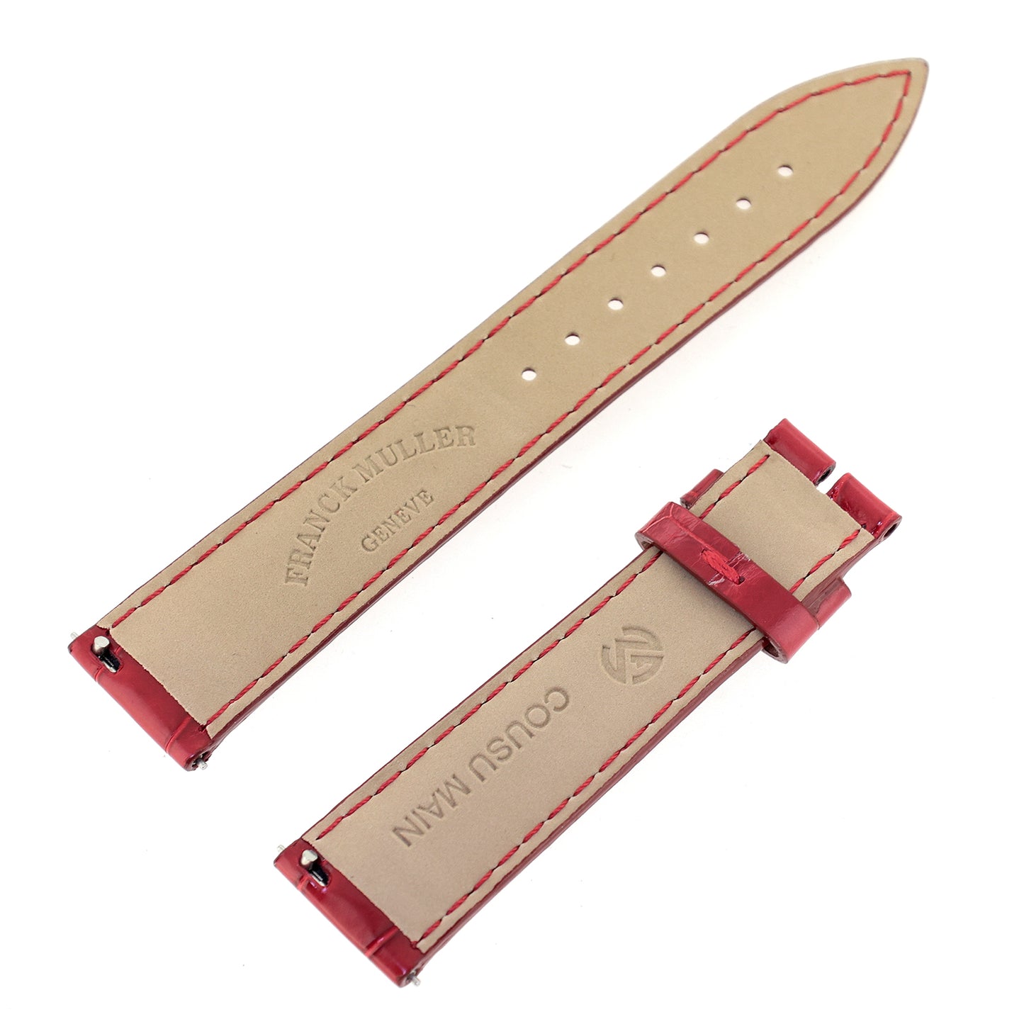 未使用 展示品 FRANCK MULLER フランクミュラー  純正 レザーベルト 5850 18mm  赤 ワンタッチ式  レッド  メンズ 時計ベルト