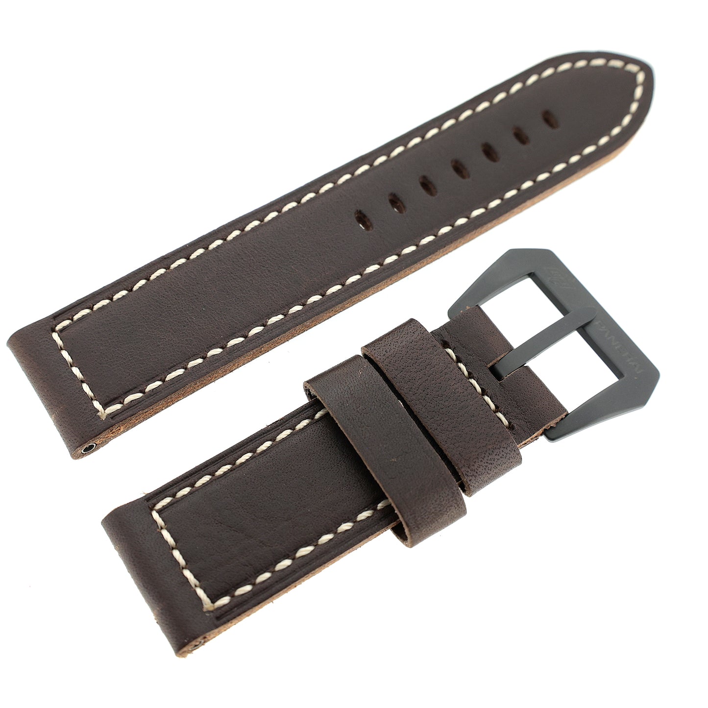 未使用 保管品 PANERAI パネライ 純正 レザーベルト 尾錠付 24mm ブラウン メンズ 時計ベルト