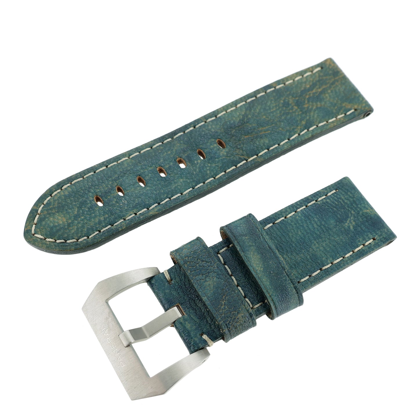 美品 PANERAI パネライ 純正 レザーベルト 尾錠付 26mm ブルー メンズ 時計ベルト