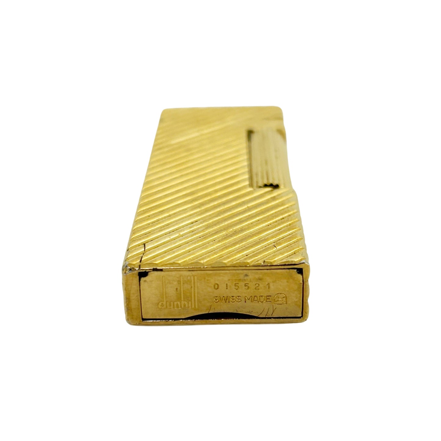 着火確認済 dunhill ダンヒル 薄型 ガスライター ゴールド メンズ ライター