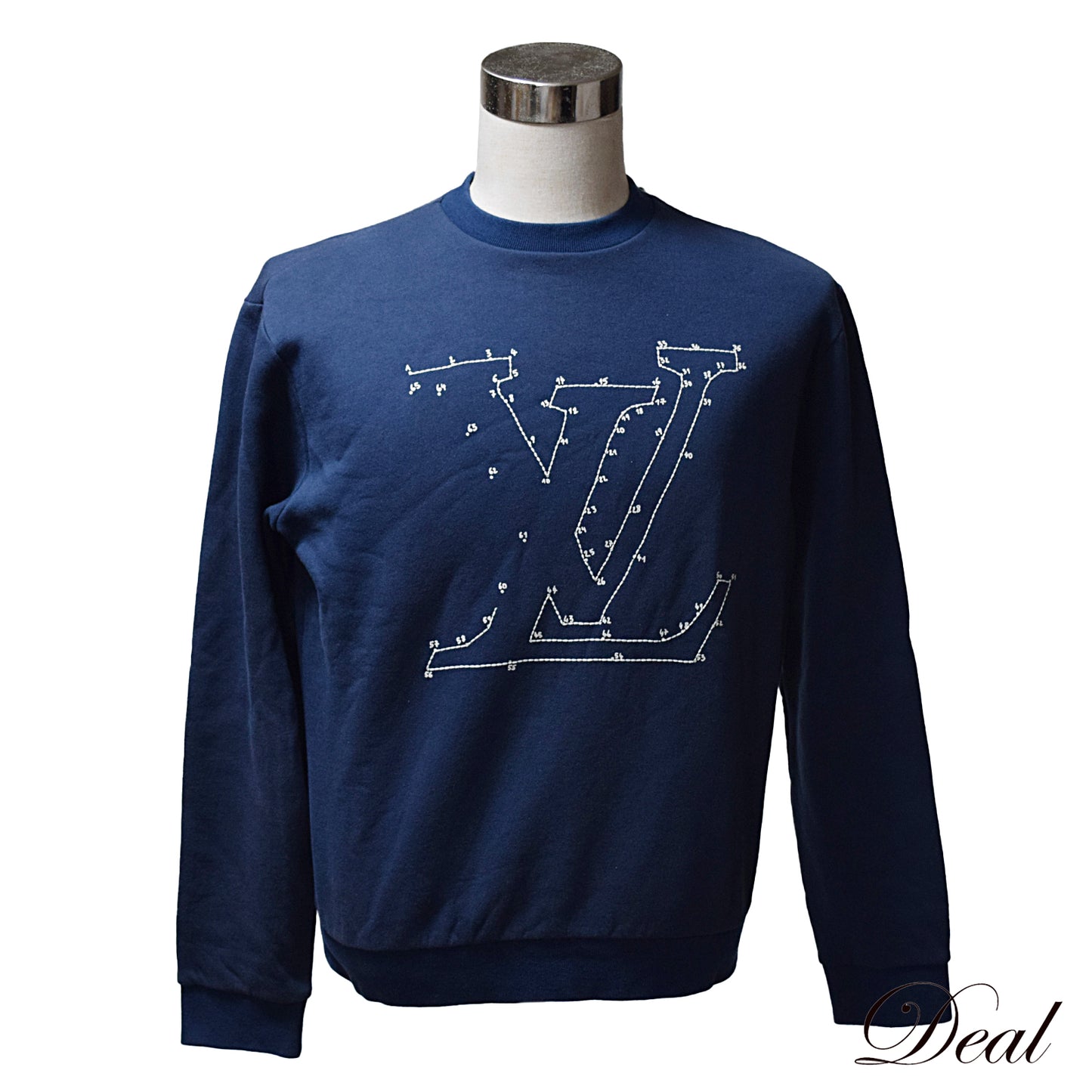 SALE LOUIS VUITTON ルイ・ヴィトン  LVステッチプリント エンブロイダリー  RM202M  ネイビー  メンズ スウェット
LV