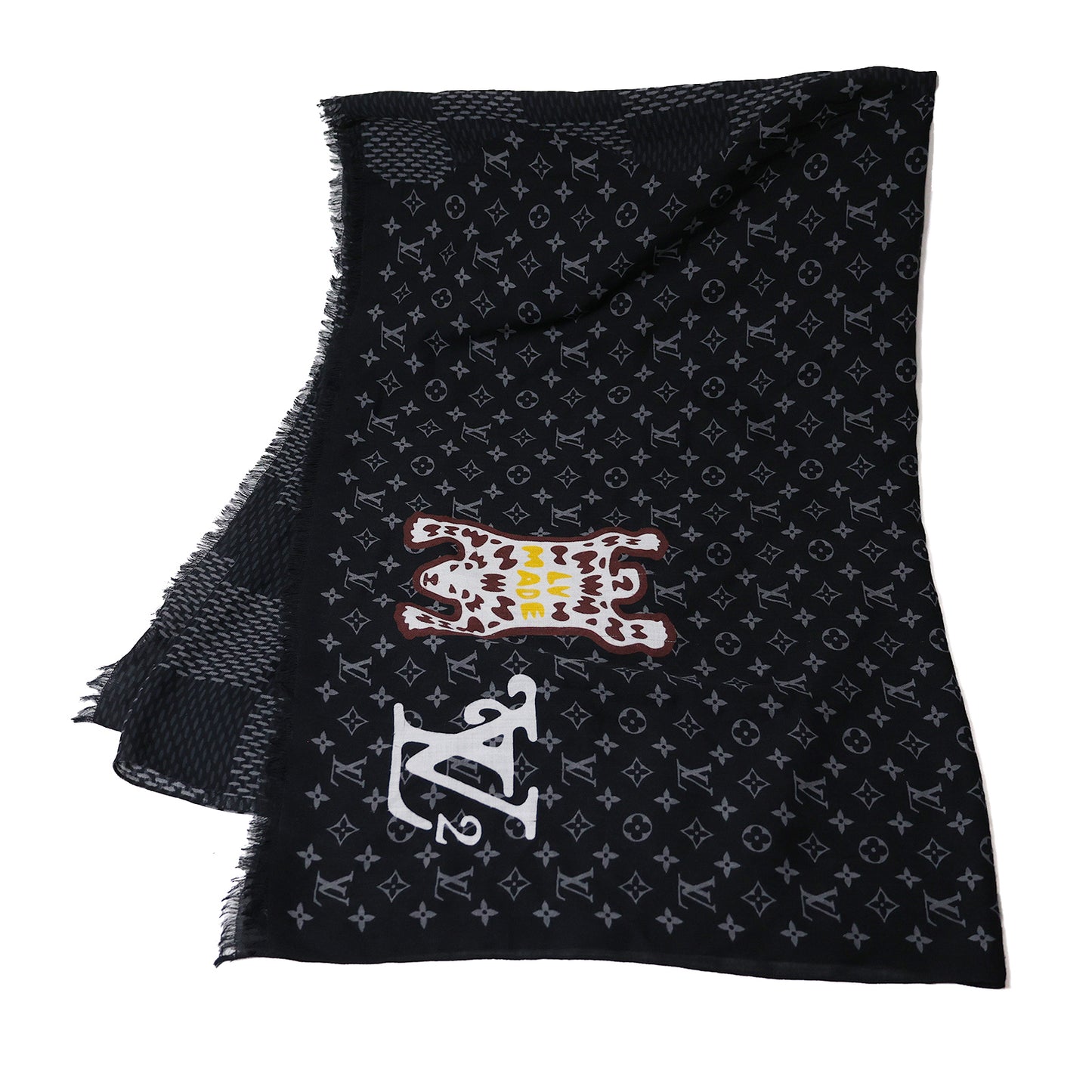 LOUIS VUITTON ルイ・ヴィトン エトール ダミエ ジャイアント ウェーブ モノグラム NIGO MP2697 ブラック レディース ストール
LV