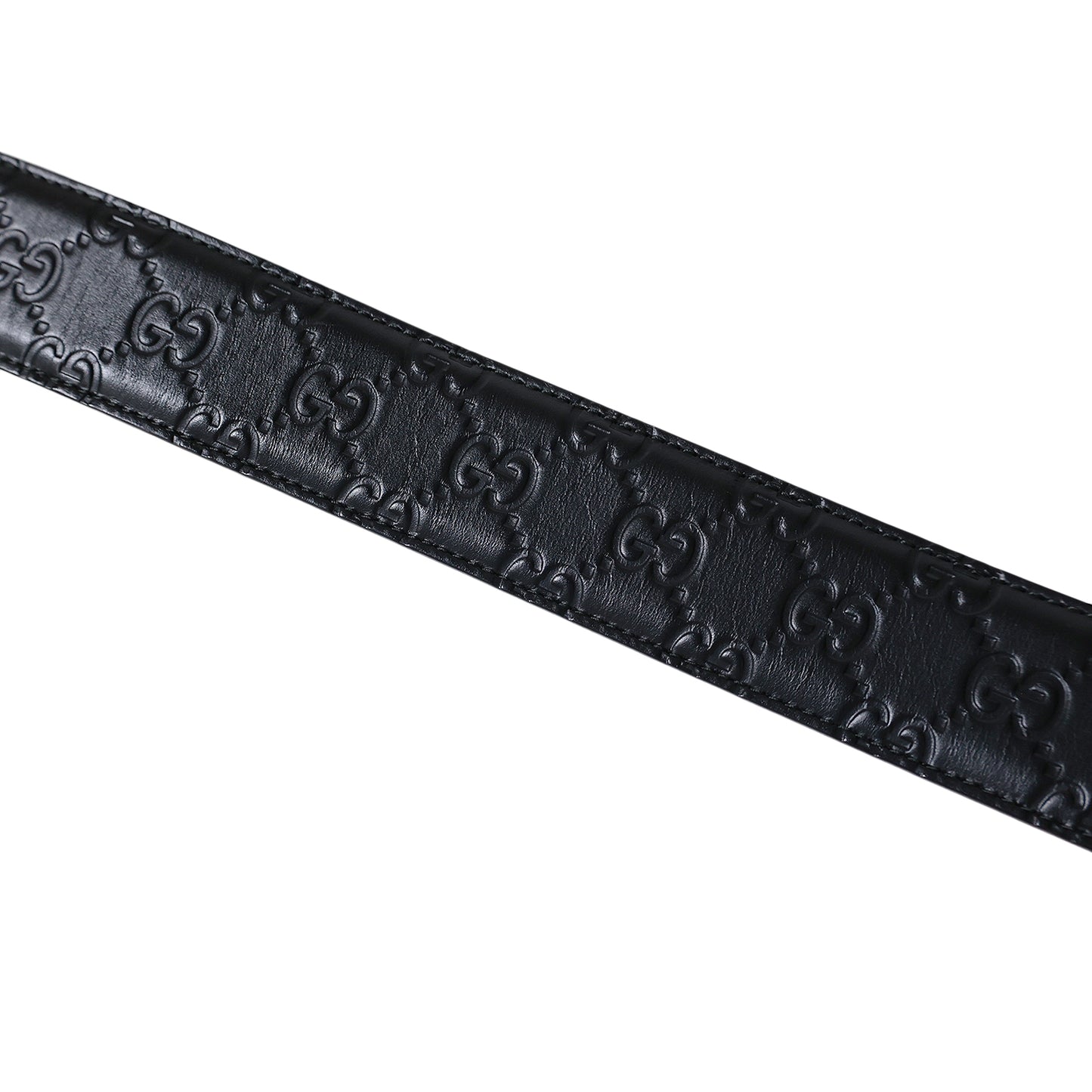 GUCCI Gucci Interlocking G Guccissima 411924 85/34 Black Men's Belt