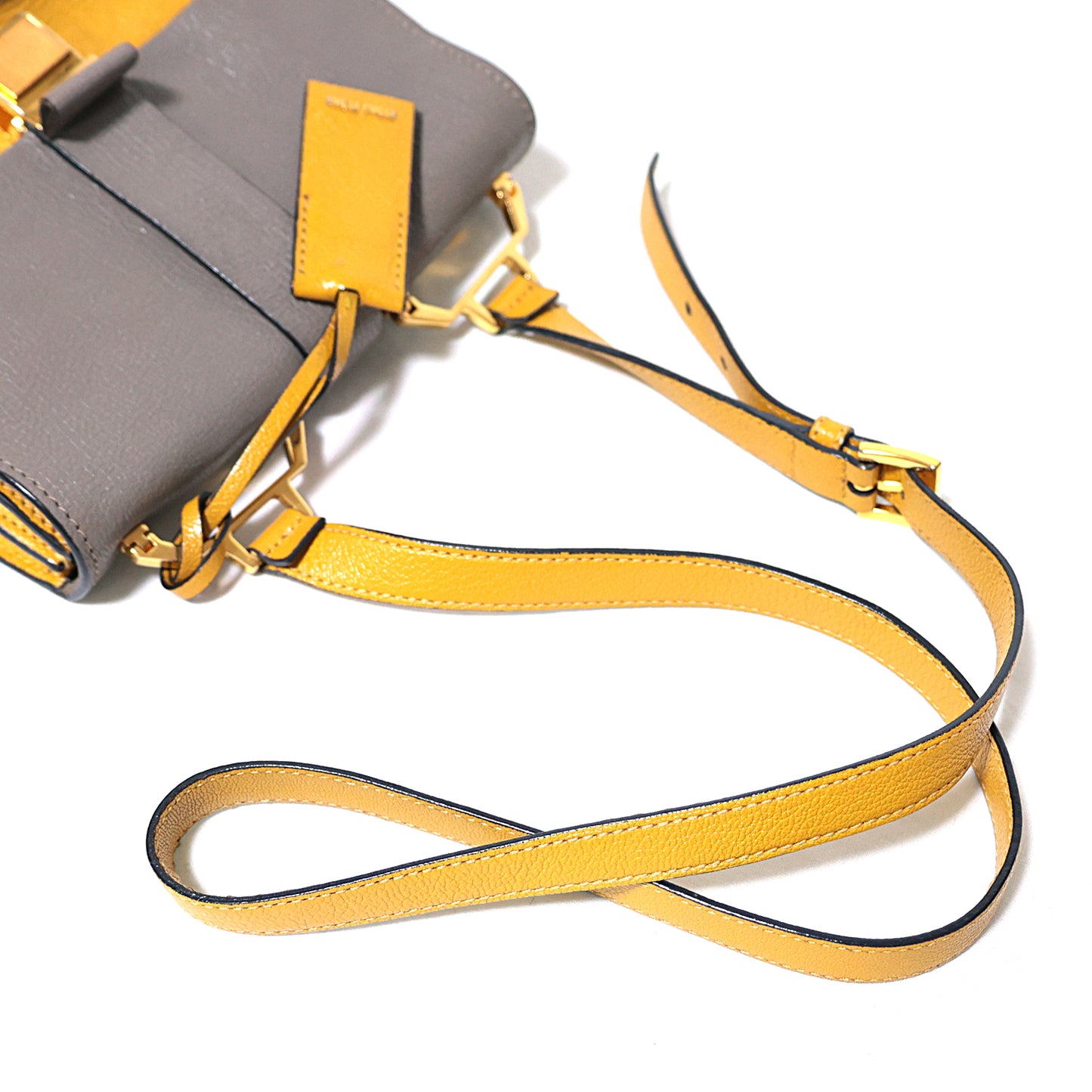 miumiu ミュウミュウ マドラス バイカラーフラップ イエロー レディース ショルダーバッグ