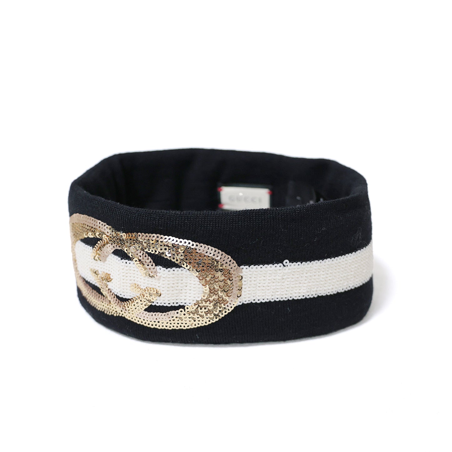 SALE GUCCI Gucci GG Logo Sequined Knit Hairband - Unisex, Women's, Men's, Black