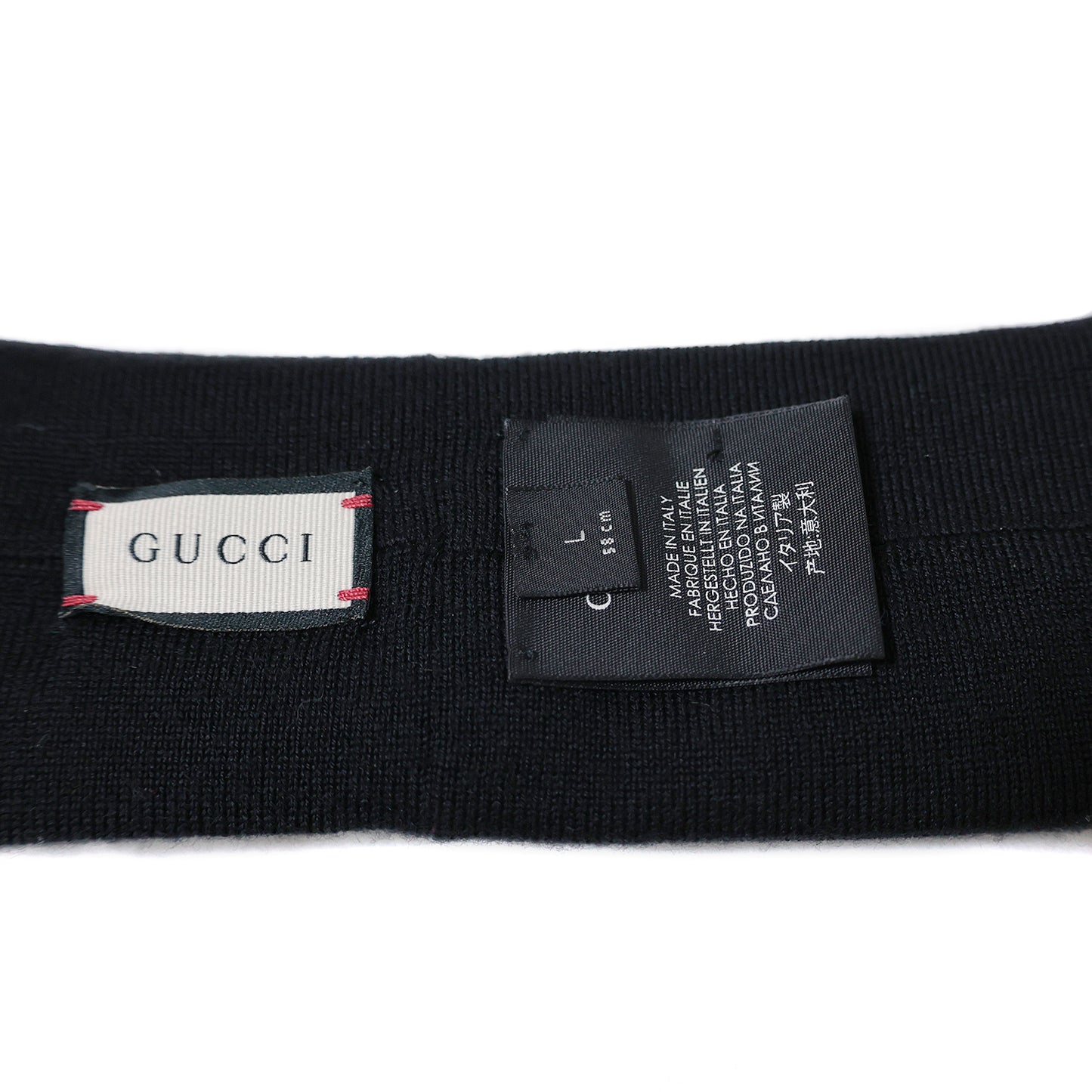 促销 GUCCI GG 标志亮片针织中性黑色头带，男女皆宜