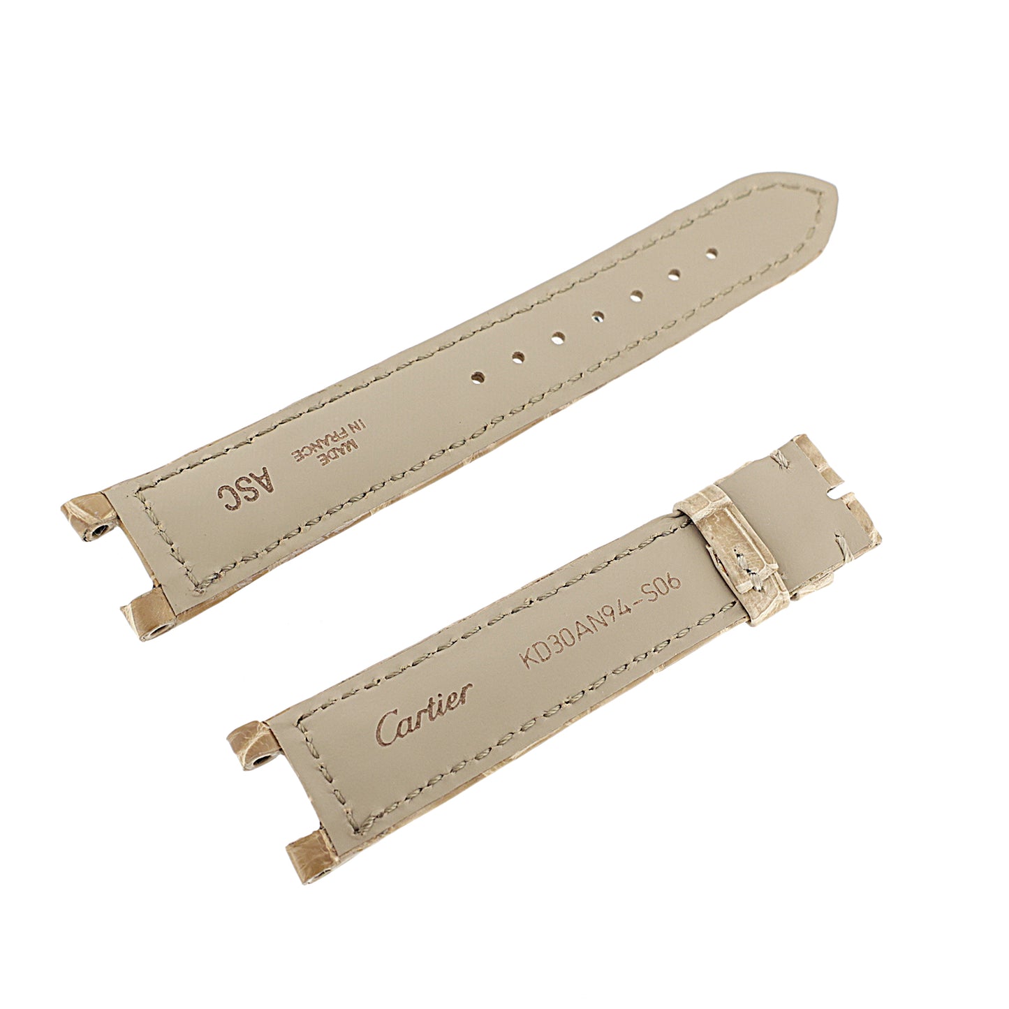 未使用 保管品 Cartier カルティエ 純正 クロコ レザーベルト パシャ ベージュ メンズ 時計ベルト