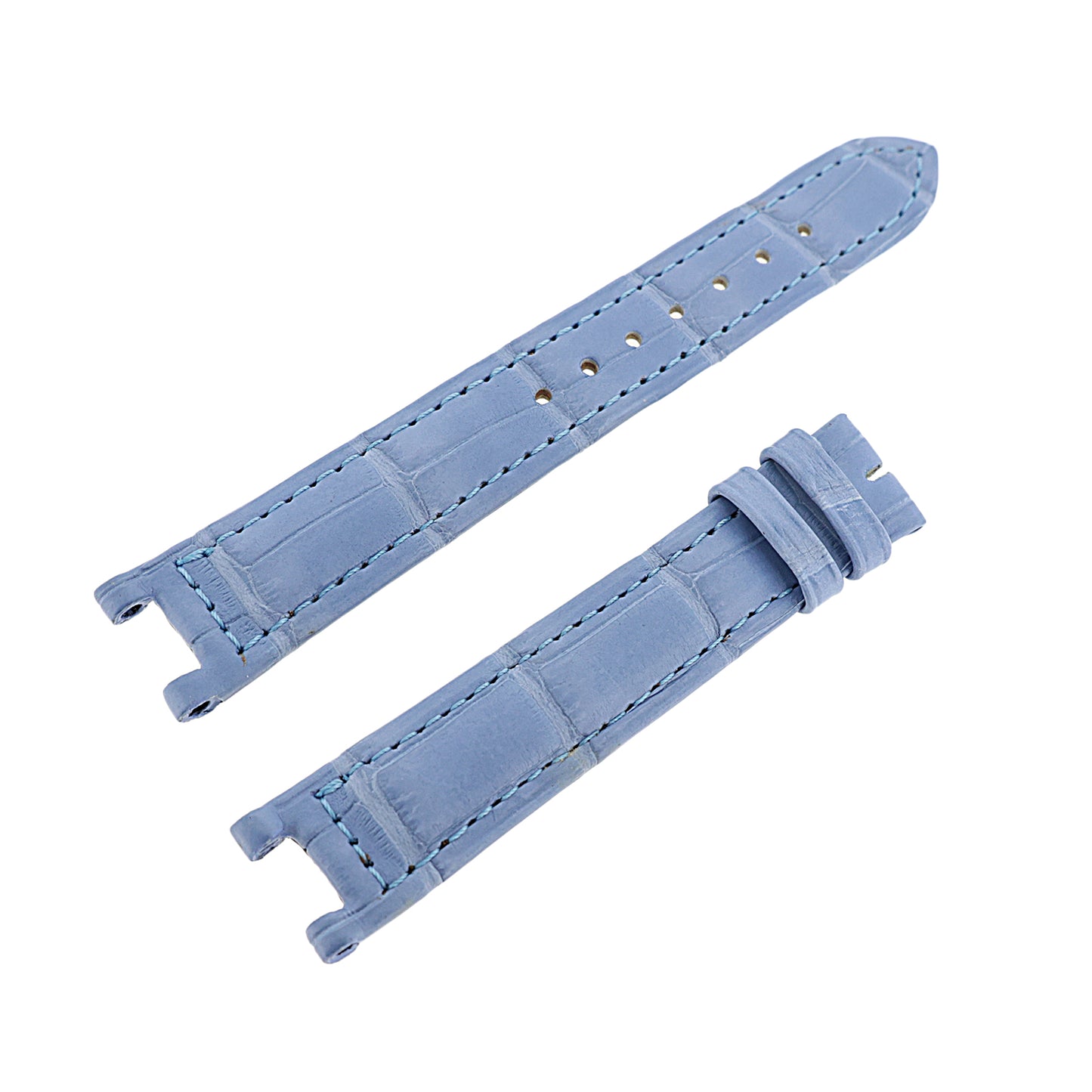 美品 Cartier カルティエ 純正 クロコ レザーベルト パシャ ブルー レディース 時計ベルト