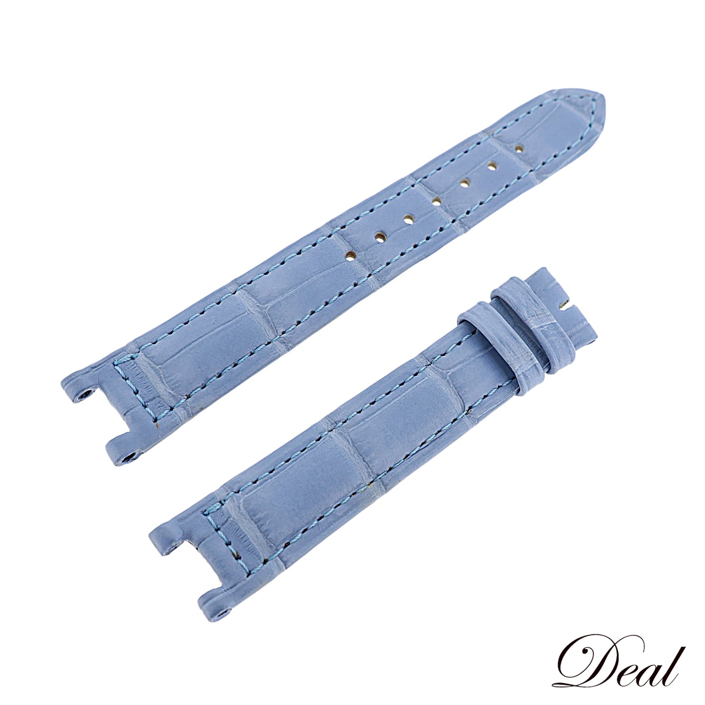 美品 Cartier カルティエ 純正 クロコ レザーベルト パシャ ブルー レディース 時計ベルト
