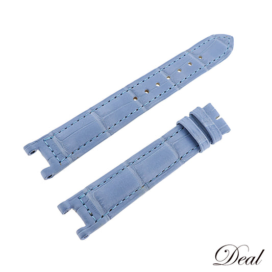 美品 Cartier カルティエ 純正 クロコ レザーベルト パシャ ブルー レディース 時計ベルト