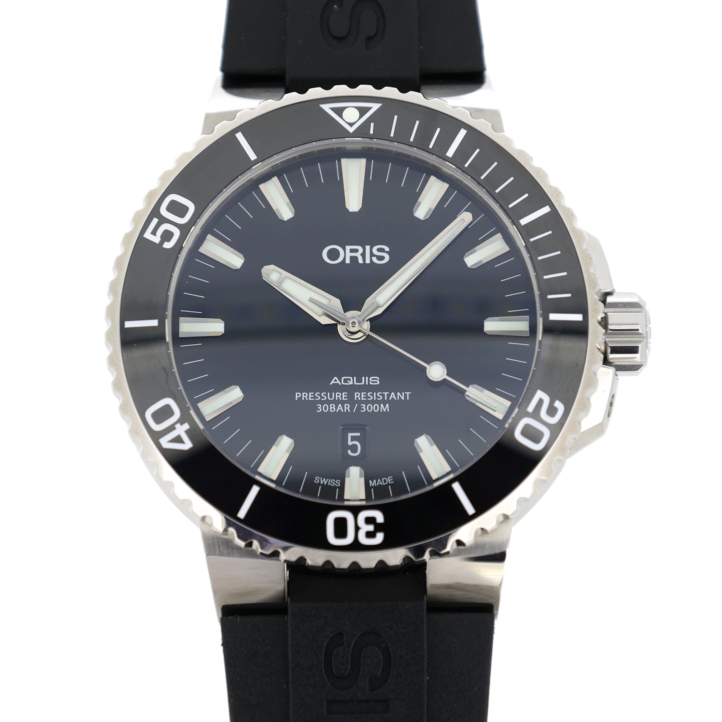 Unused, stored ORIS Aquis Date 01 733 7730 4134 men's watch