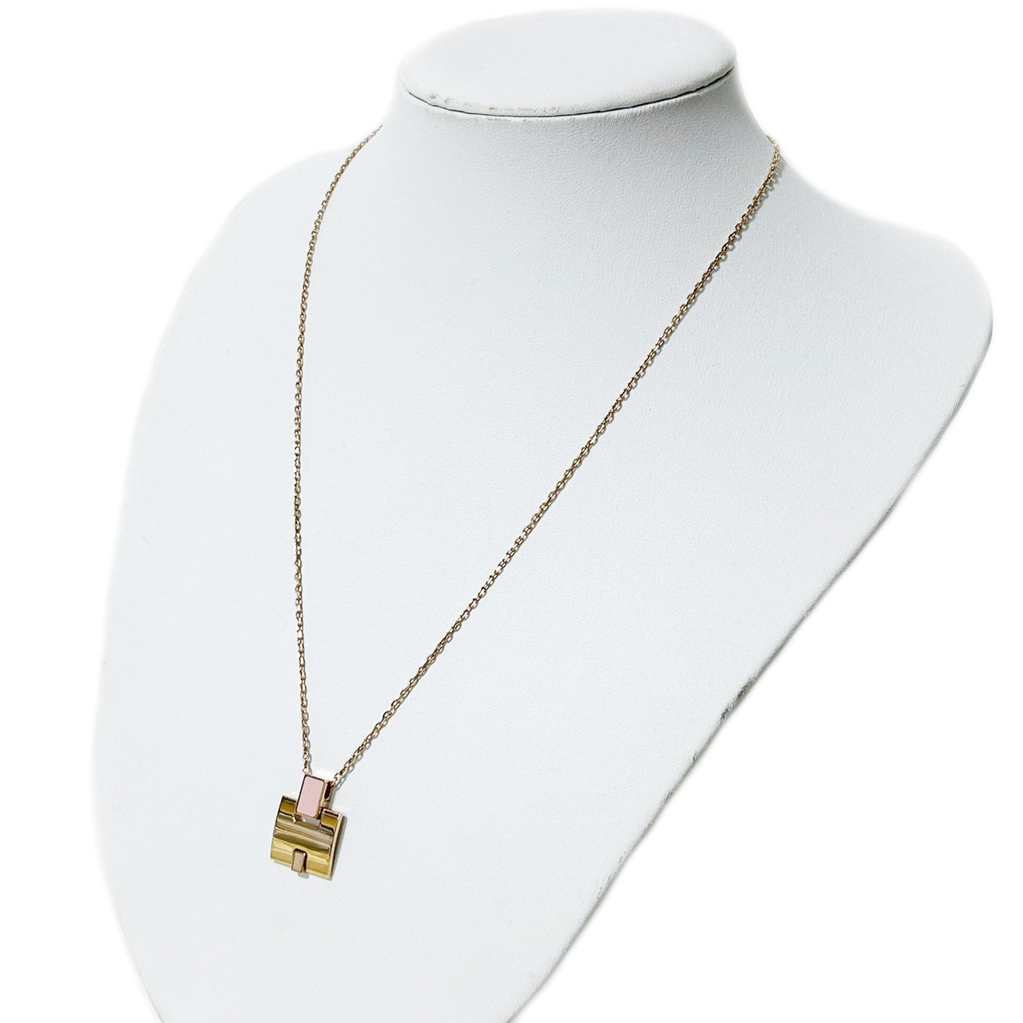 HERMES エルメス アイリーン ピンク ST0168 ゴールド レディース ネックレス