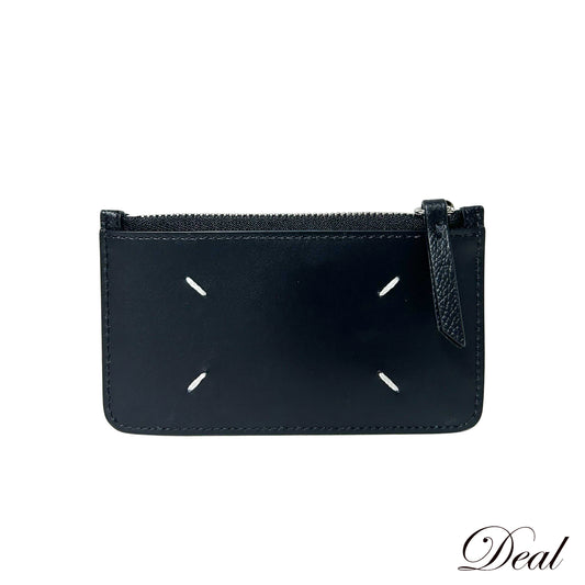 美品 Maison Margiela メゾンマルジェラ フラグメントケース 4ステッチ SA1VX0008 P4745 ユニセックス ブラック メンズ コインケース