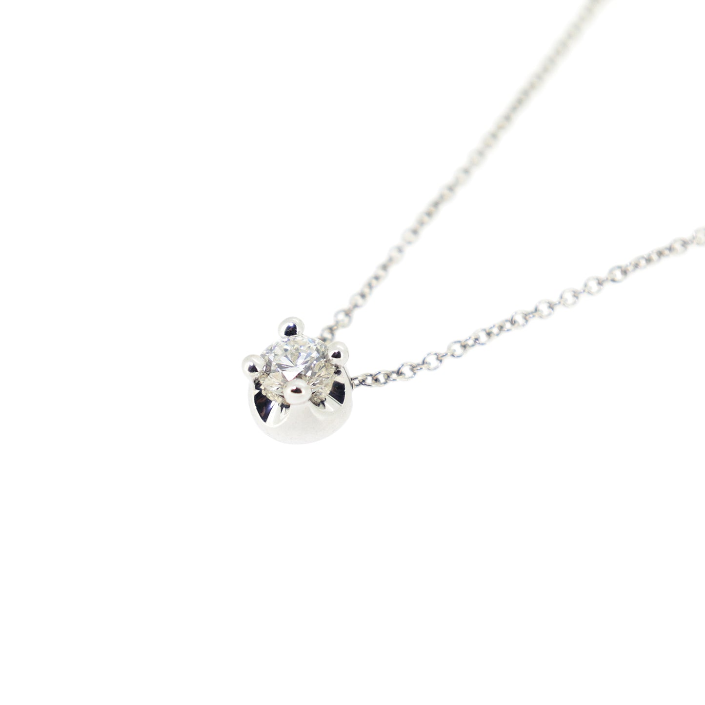 BVLGARI ブルガリ  コロナ ダイヤ K18WG  0.3ct 1粒ダイヤ  シルバー  レディース ネックレス