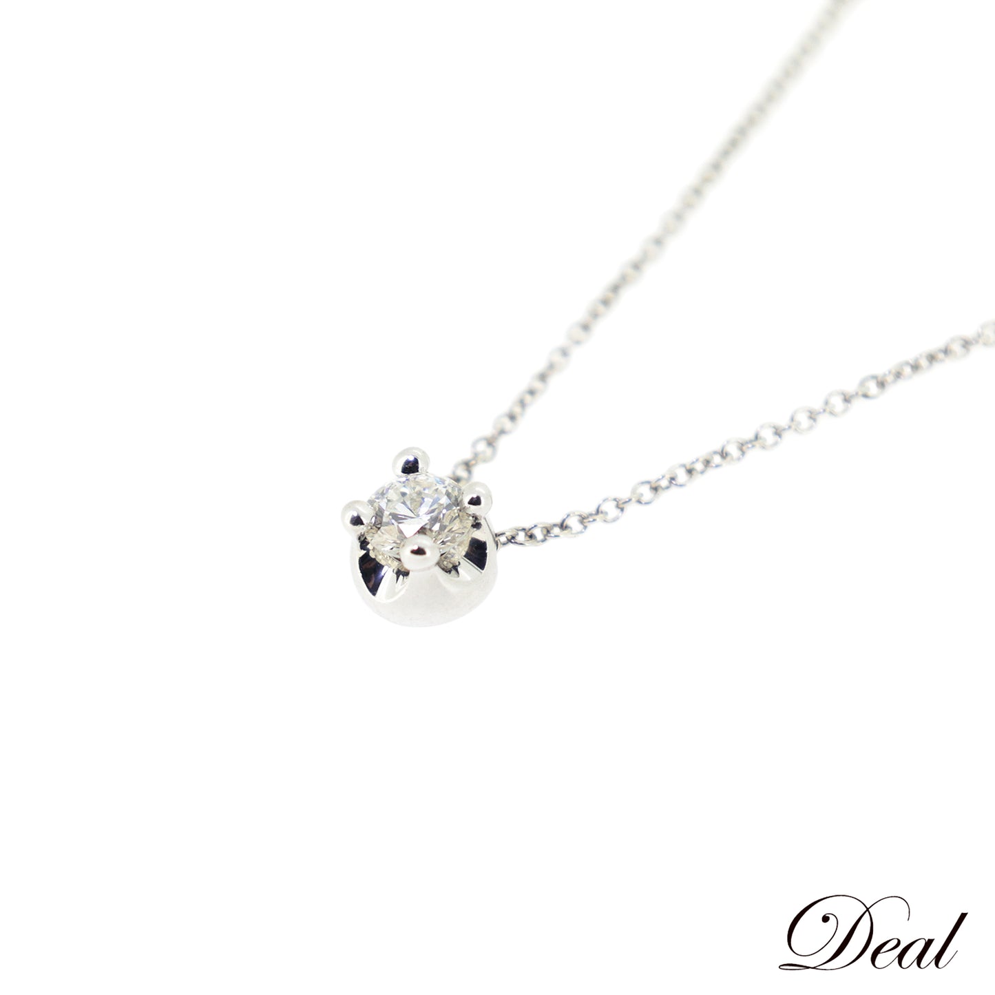 BVLGARI ブルガリ  コロナ ダイヤ K18WG  0.3ct 1粒ダイヤ  シルバー  レディース ネックレス