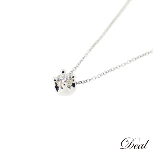 BVLGARI ブルガリ  コロナ ダイヤ K18WG  0.3ct 1粒ダイヤ  シルバー  レディース ネックレス