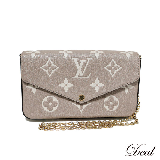 美品 LOUIS VUITTON ルイ・ヴィトン バイカラー モノグラム アンプラント ポシェットフェリシー M69977 ベージュ レディース ショルダーバッグ
LV