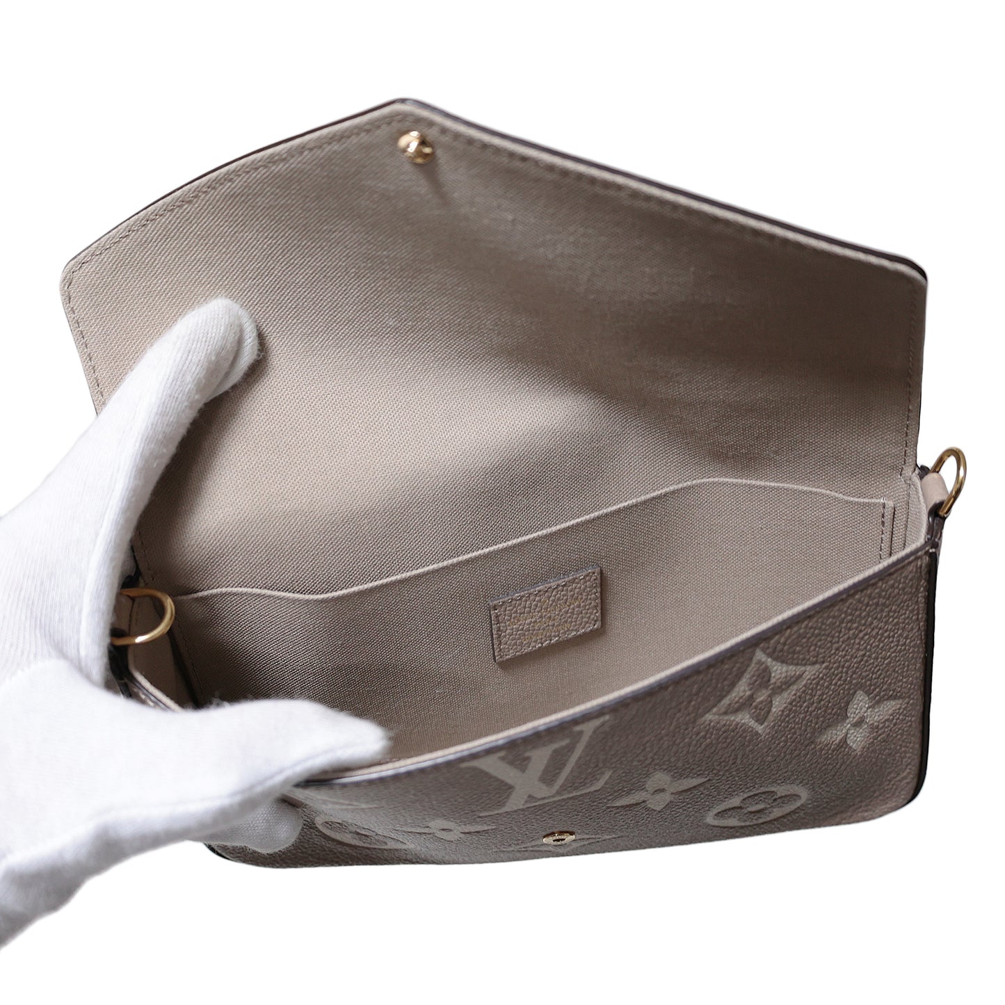 美品 LOUIS VUITTON ルイ・ヴィトン バイカラー モノグラム アンプラント ポシェットフェリシー M69977 ベージュ レディース ショルダーバッグ
LV