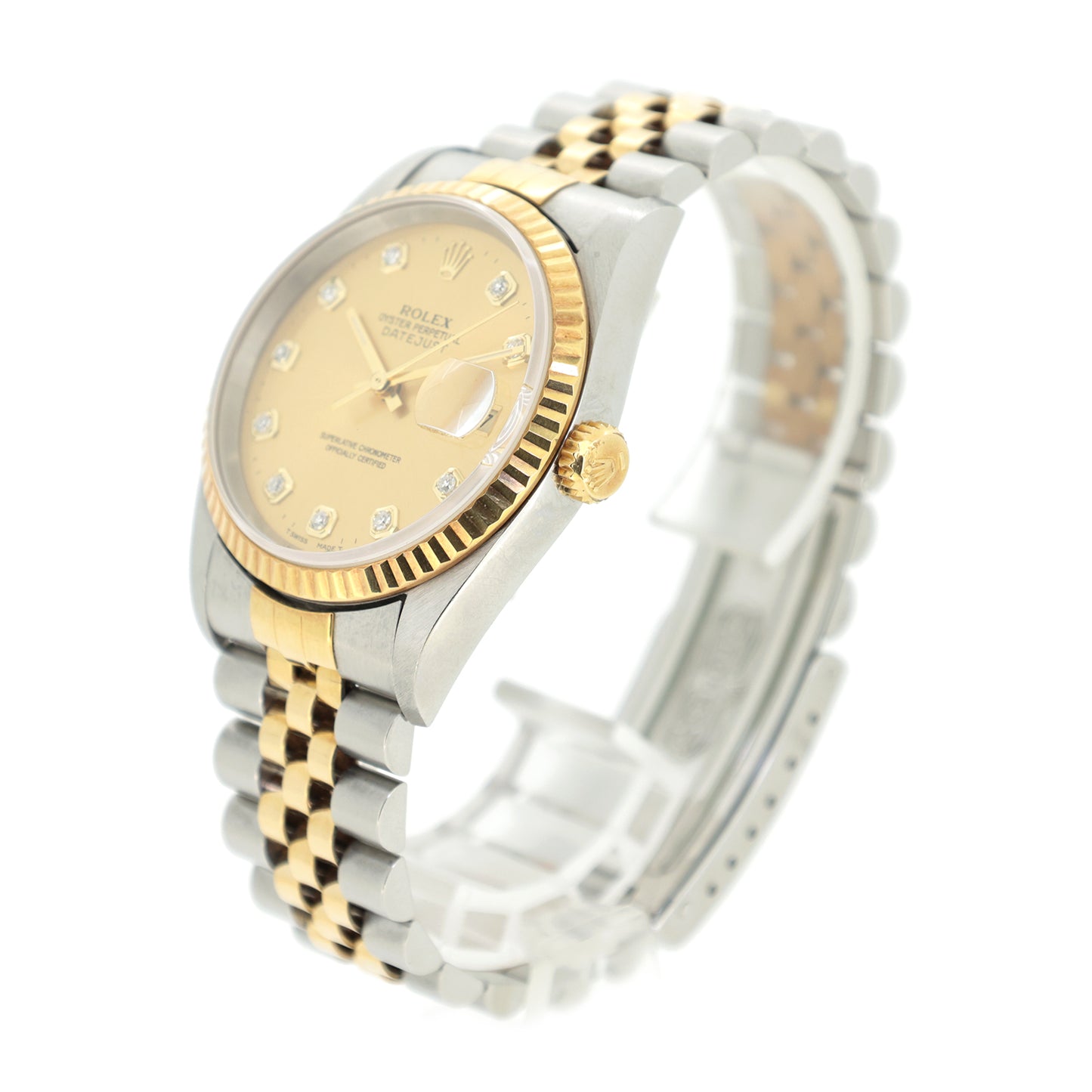 ROLEX ロレックス デイトジャスト W 16233G SS/YG 10Pダイヤ 1995年 メンズ 腕時計