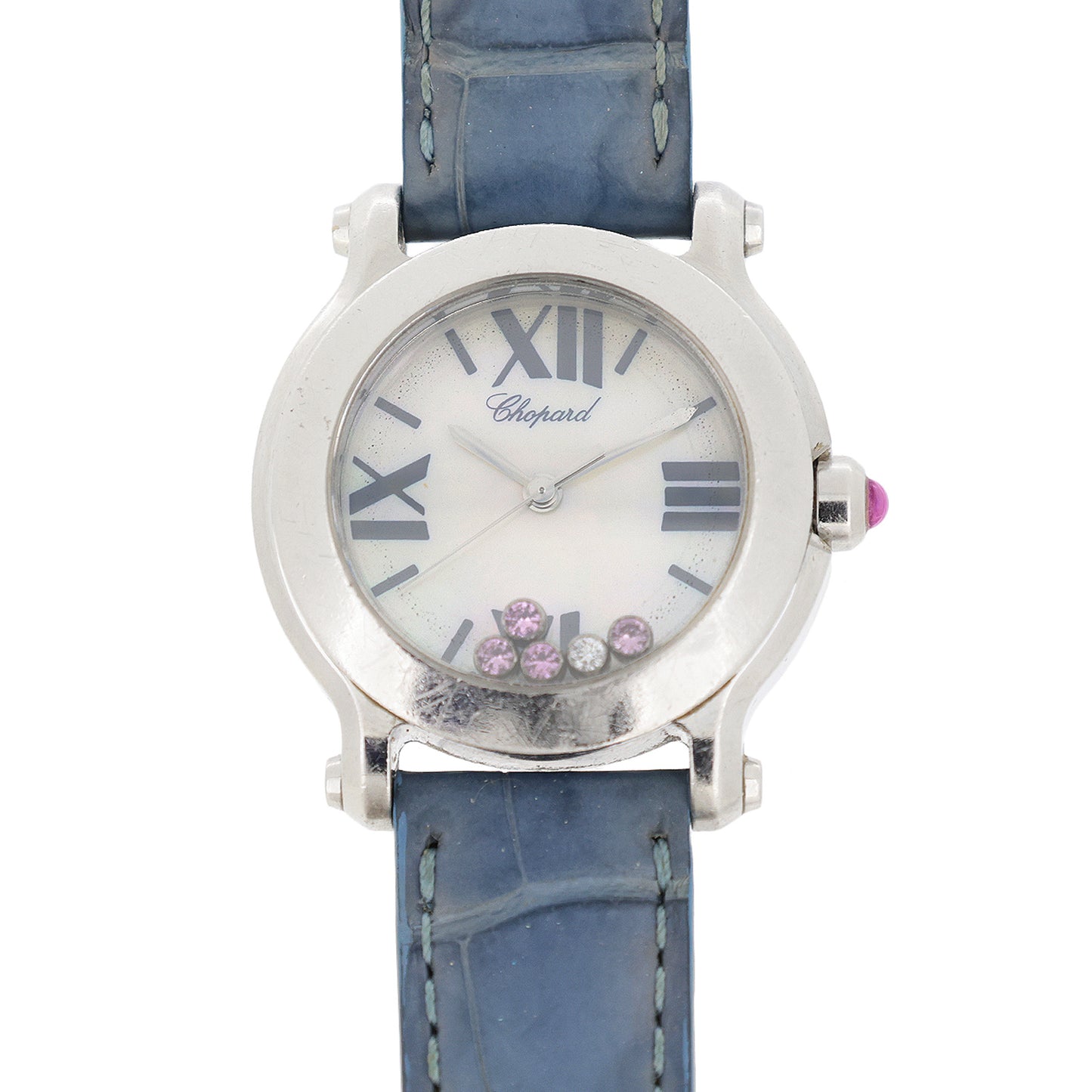 Chopard ショパール ハッピースポーツ シェル 8509 1Pダイヤ 4Pピンクサファイア レディース 腕時計