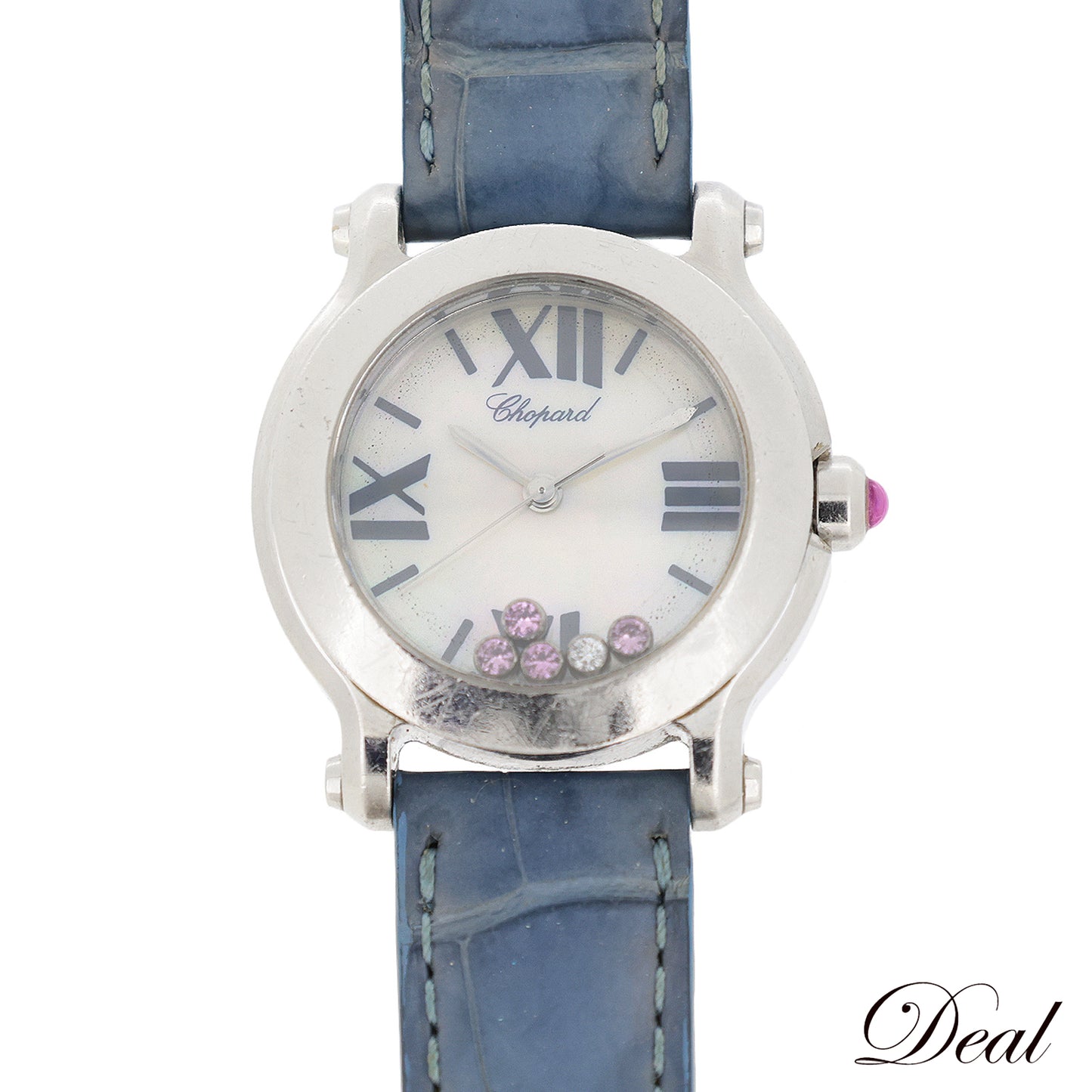 Chopard ショパール ハッピースポーツ シェル 8509 1Pダイヤ 4Pピンクサファイア レディース 腕時計