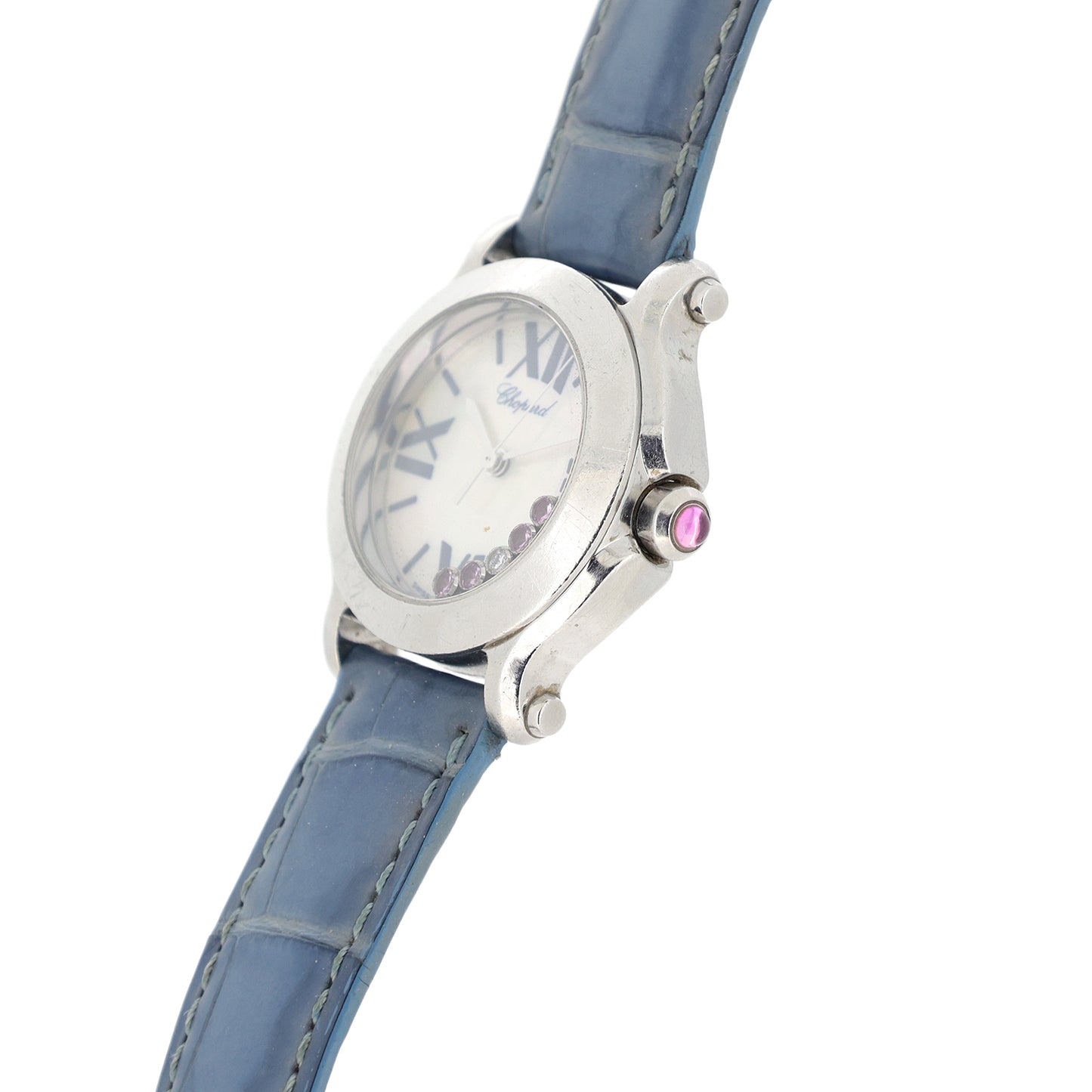 Chopard ショパール ハッピースポーツ シェル 8509 1Pダイヤ 4Pピンクサファイア レディース 腕時計