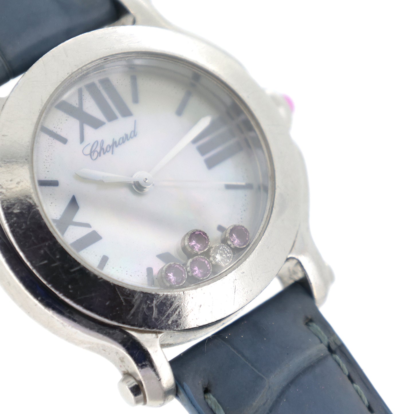 Chopard ショパール ハッピースポーツ シェル 8509 1Pダイヤ 4Pピンクサファイア レディース 腕時計
