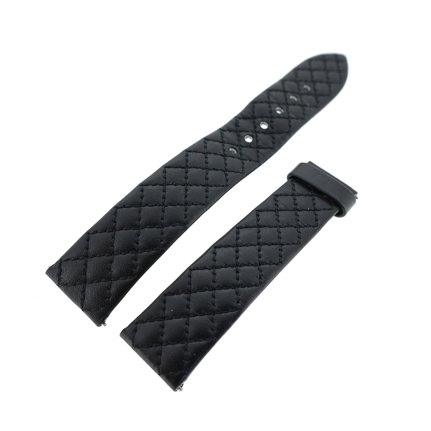 CHANEL シャネル  純正 レザーベルト マトラッセ  黒 ワンタッチ式  ブラック  レディース 時計ベルト