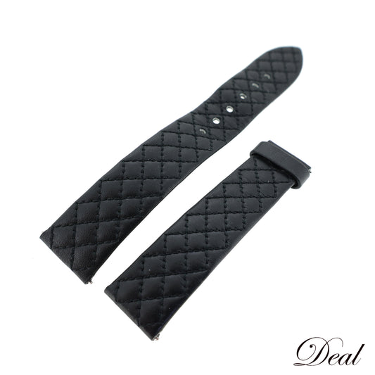 CHANEL シャネル  純正 レザーベルト マトラッセ  黒 ワンタッチ式  ブラック  レディース 時計ベルト