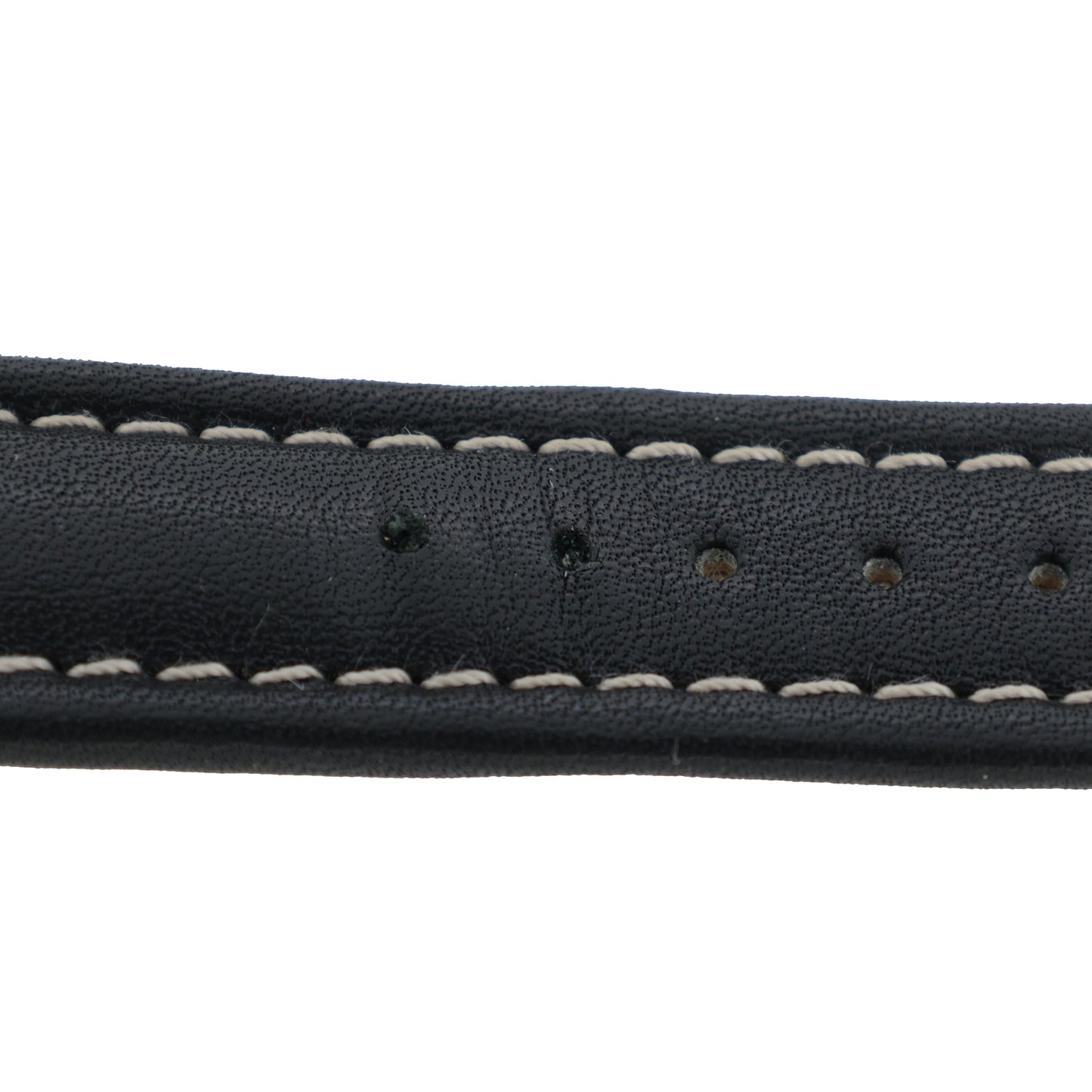 Genuine BREITLING 20mm Leather Strap with Buckle, Black, Men's Watch Strap