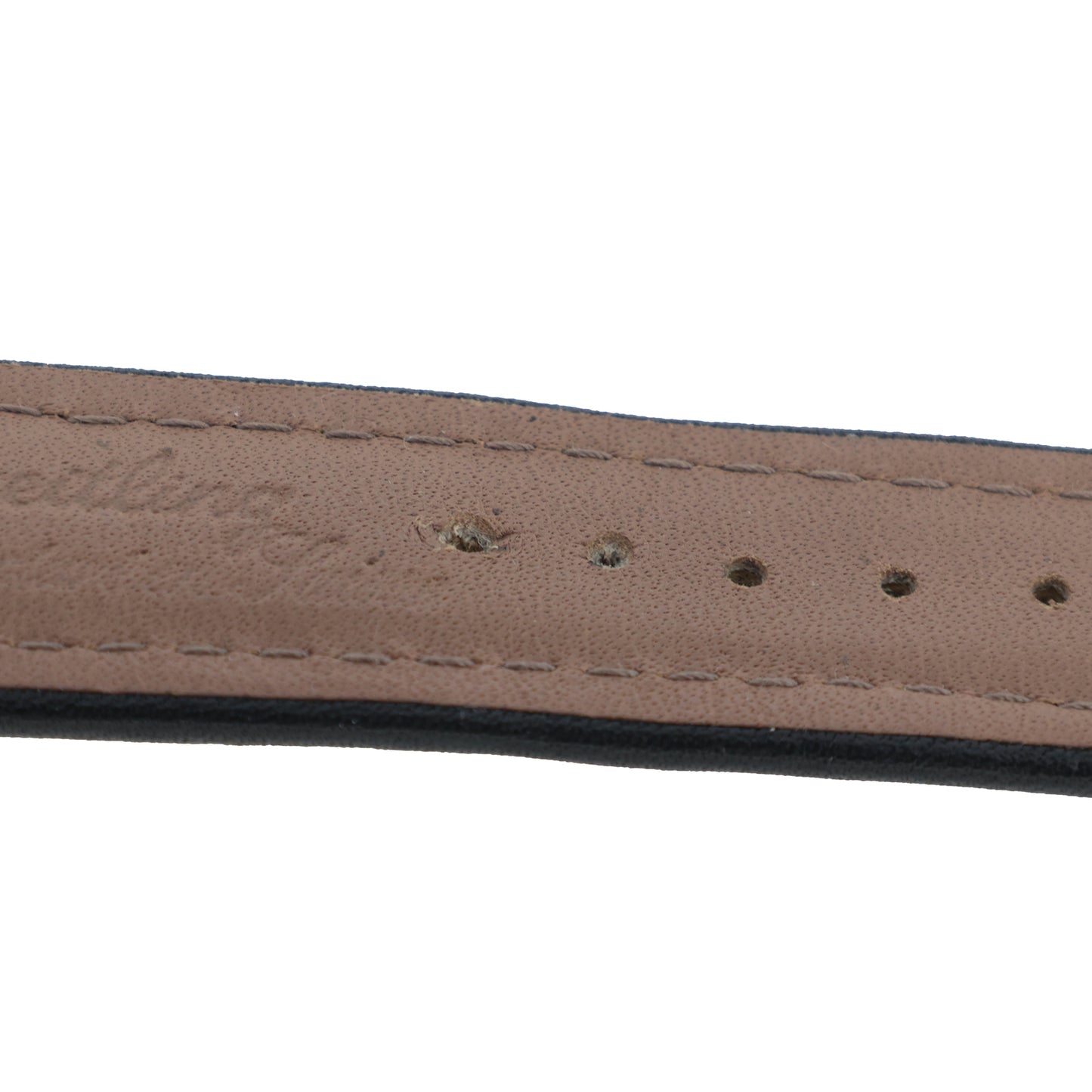 Genuine BREITLING 20mm Leather Strap with Buckle, Black, Men's Watch Strap