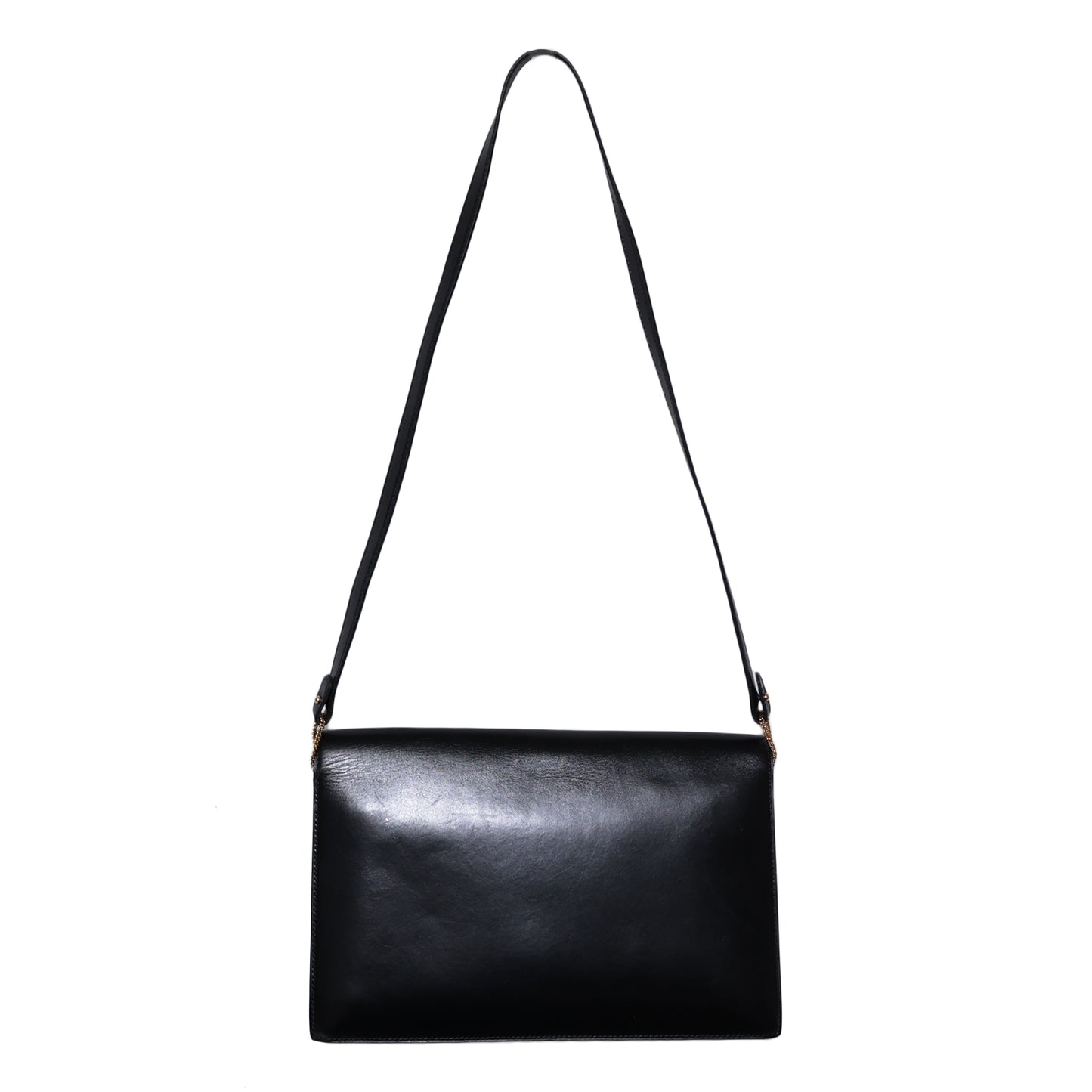 HERMES Liddy Vintage Box Calf Leather with Gold Hardware, Black, Women's Shoulder Bag