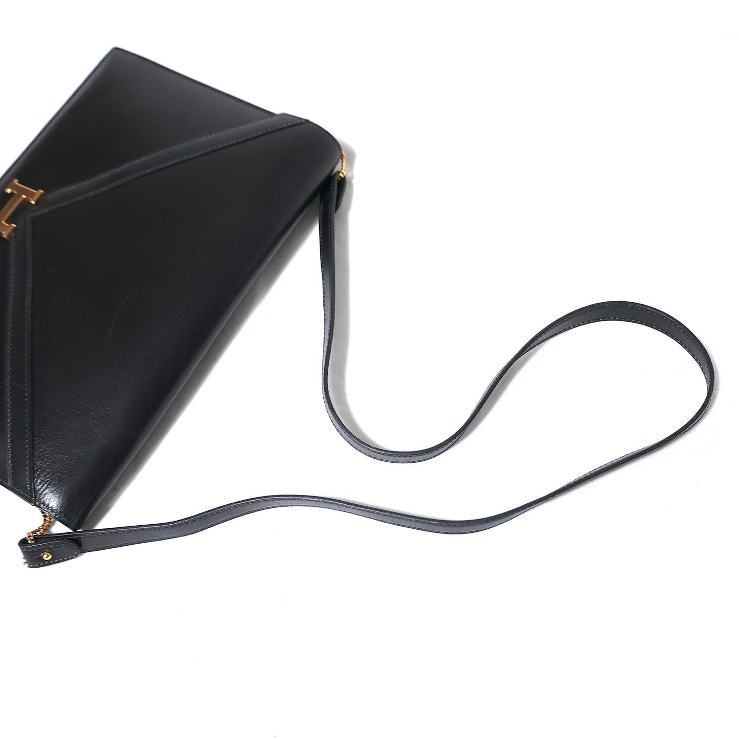 HERMES エルメス リディ ヴィンテージ ボックスカーフ ゴールド金具 ブラック レディース ショルダーバッグ