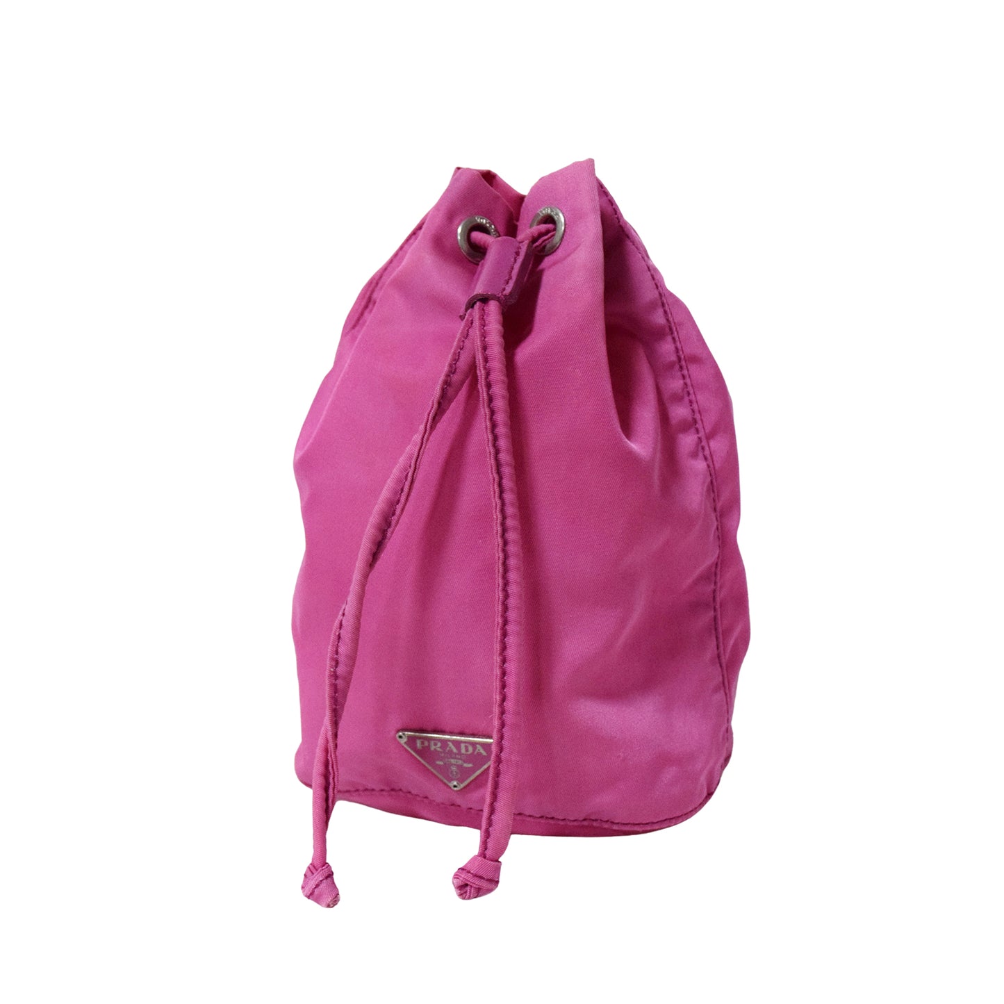 PRADA プラダ ナイロン 巾着 アクセサリーポーチ 1NA369 三角ロゴプレート ピンク レディース ポーチ
