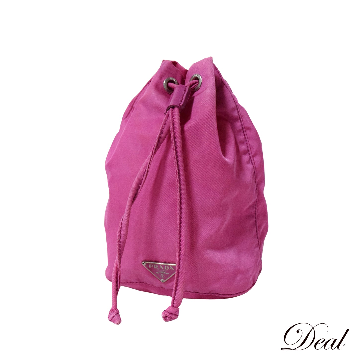 PRADA プラダ ナイロン 巾着 アクセサリーポーチ 1NA369 三角ロゴプレート ピンク レディース ポーチ