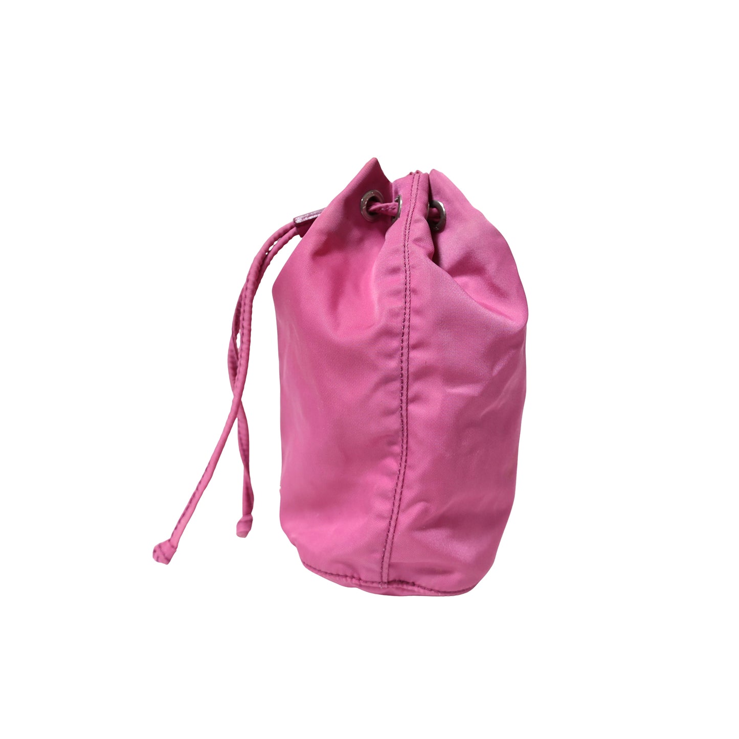 PRADA プラダ ナイロン 巾着 アクセサリーポーチ 1NA369 三角ロゴプレート ピンク レディース ポーチ