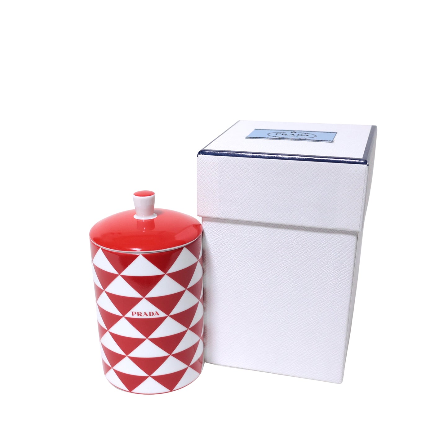 PRADA プラダ アロマキャンドル & キャンドルホルダー トライアングル柄 レッド レディース キャンドル