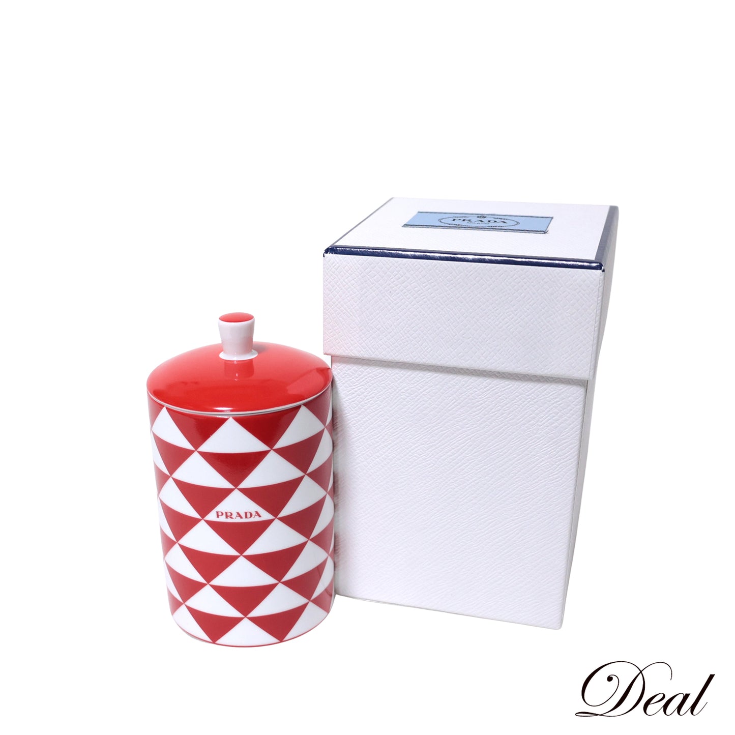 PRADA プラダ アロマキャンドル & キャンドルホルダー トライアングル柄 レッド レディース キャンドル