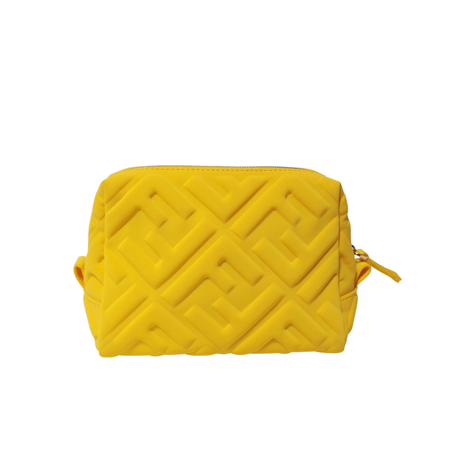FENDI (Fendi) FF ZUCCA embossed fabric 8N0172 yellow women's cosmetic pouch