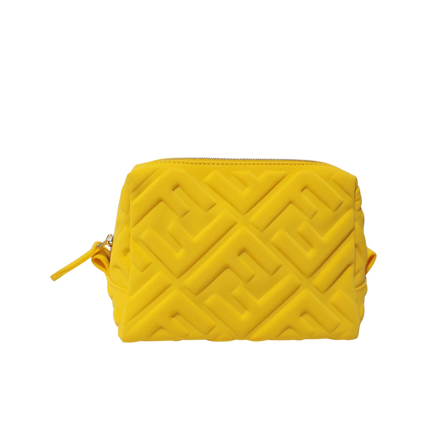FENDI (Fendi) FF ZUCCA embossed fabric 8N0172 yellow women's cosmetic pouch