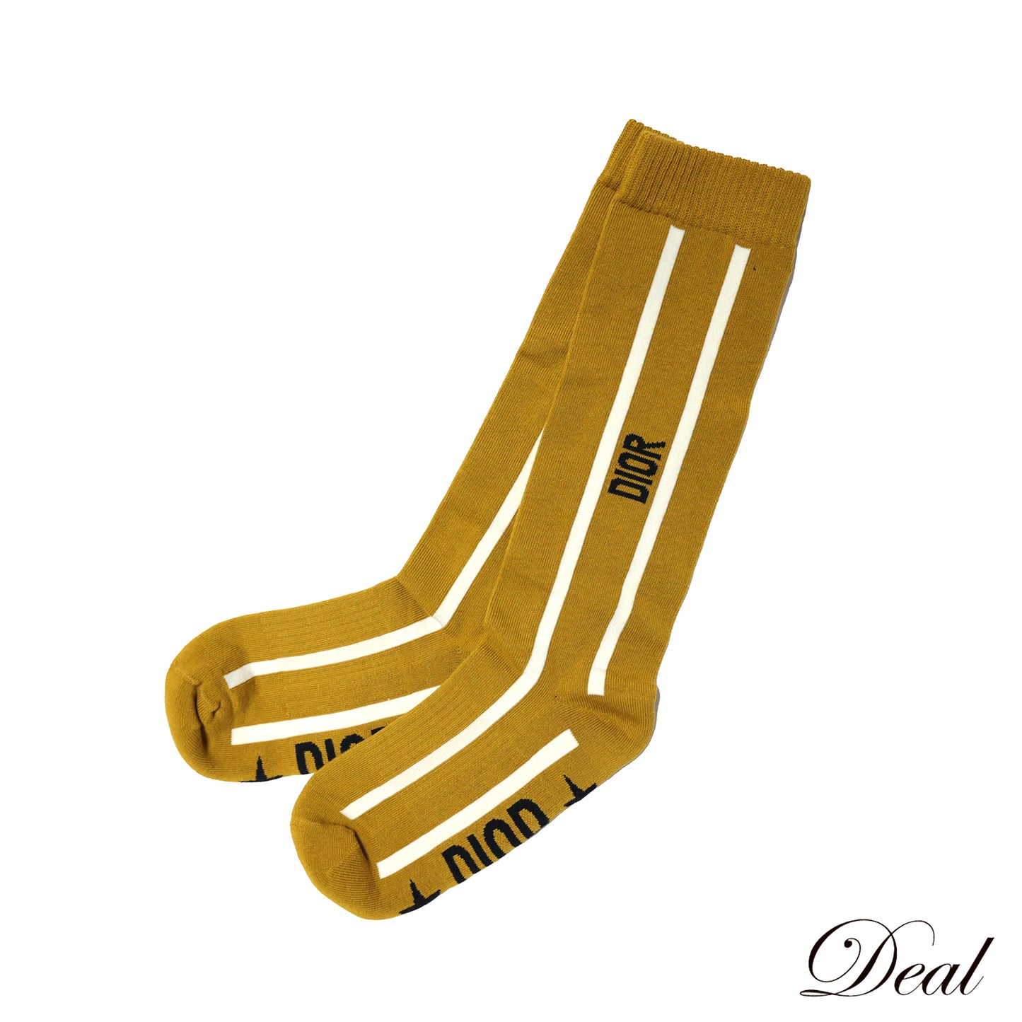 Unused, stored Dior socks, size XS, 25SOD500L200, The Next Era, yellow, women's socks