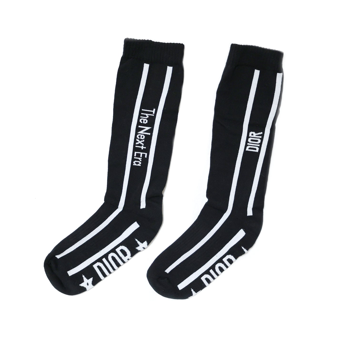 Unused, stored Dior socks, size S, 25SOD500L200, The Next Era, black, women's.