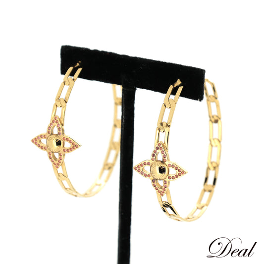 LOUIS VUITTON ルイ・ヴィトン  モノグラム クレオール フラワーパワー フープピアス  M66093  ゴールド  レディース ピアス
LV