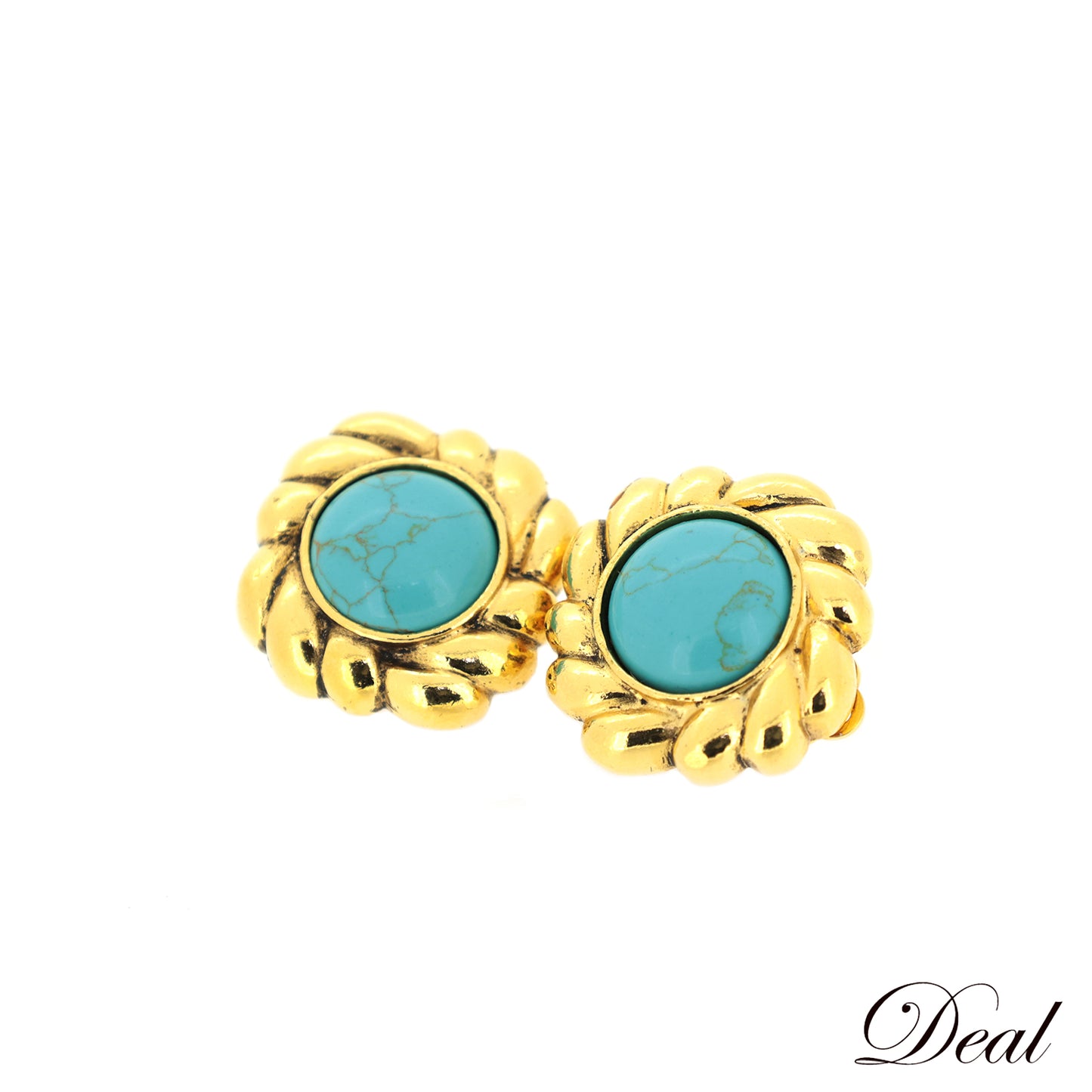 CHANEL シャネル ターコイズ ヴィンテージ ゴールド レディース イヤリング