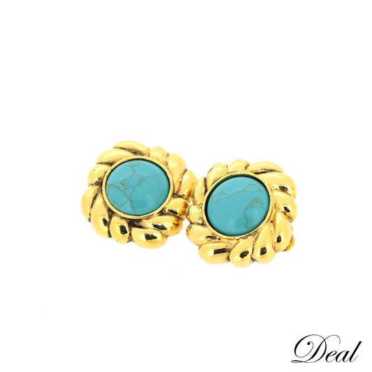 CHANEL シャネル ターコイズ ヴィンテージ ゴールド レディース イヤリング