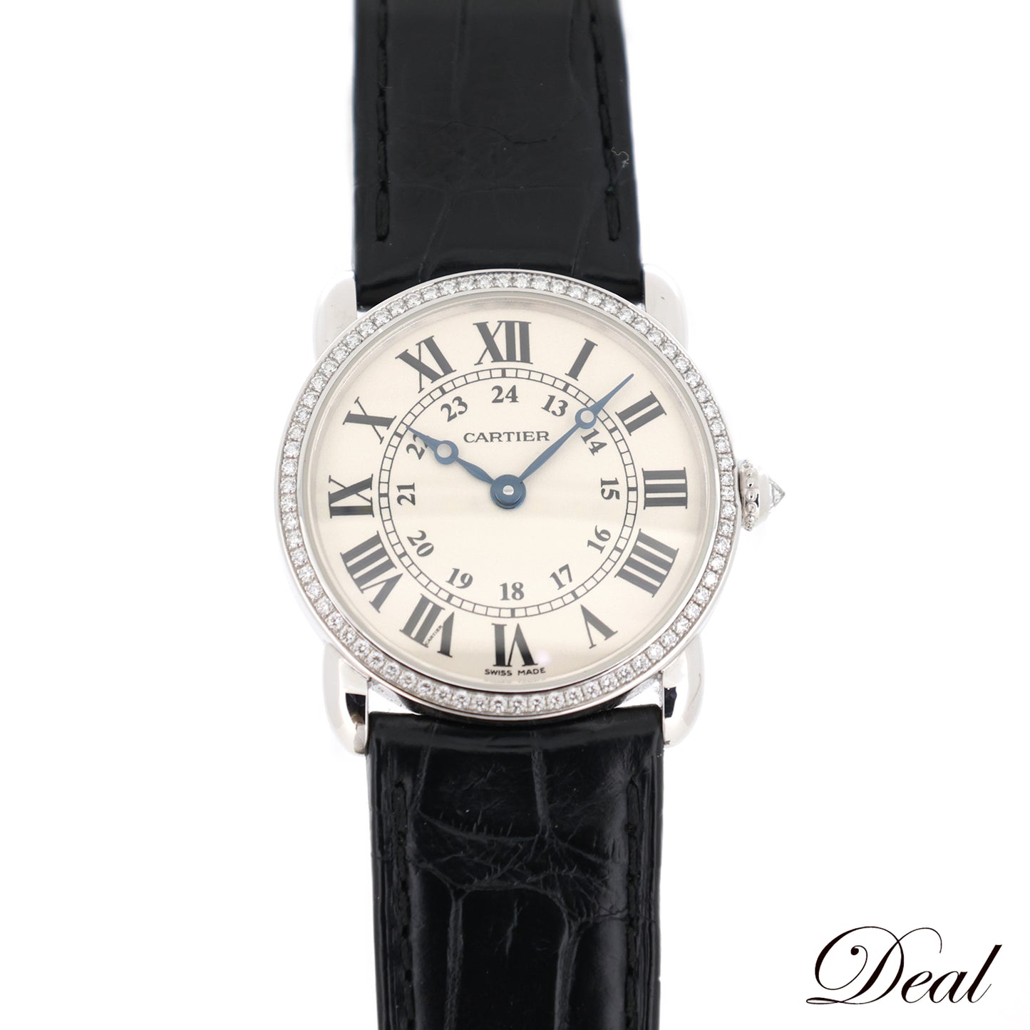K18WG ベゼルダイヤ Cartier カルティエ ロンド ルイ カルティエ SM WR000251 レディース 腕時計