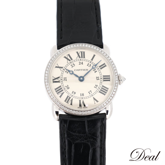 K18WG ベゼルダイヤ Cartier カルティエ ロンド ルイ カルティエ SM WR000251 レディース 腕時計